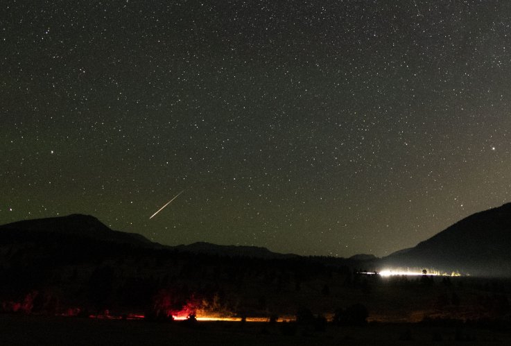 Perseid meteor Rocky Mountain National Park Colorado