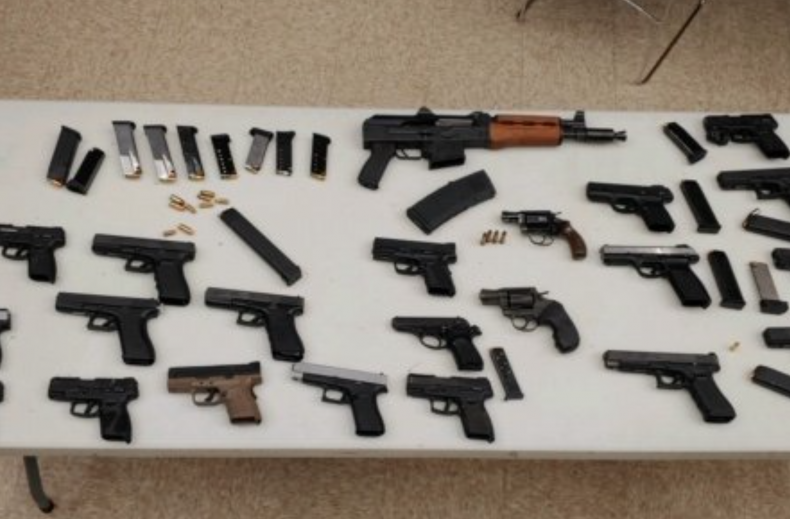 Seized guns from rap video shoot -Chicago Police 