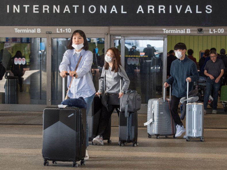 Los Angeles airport passengers masks coronavirus