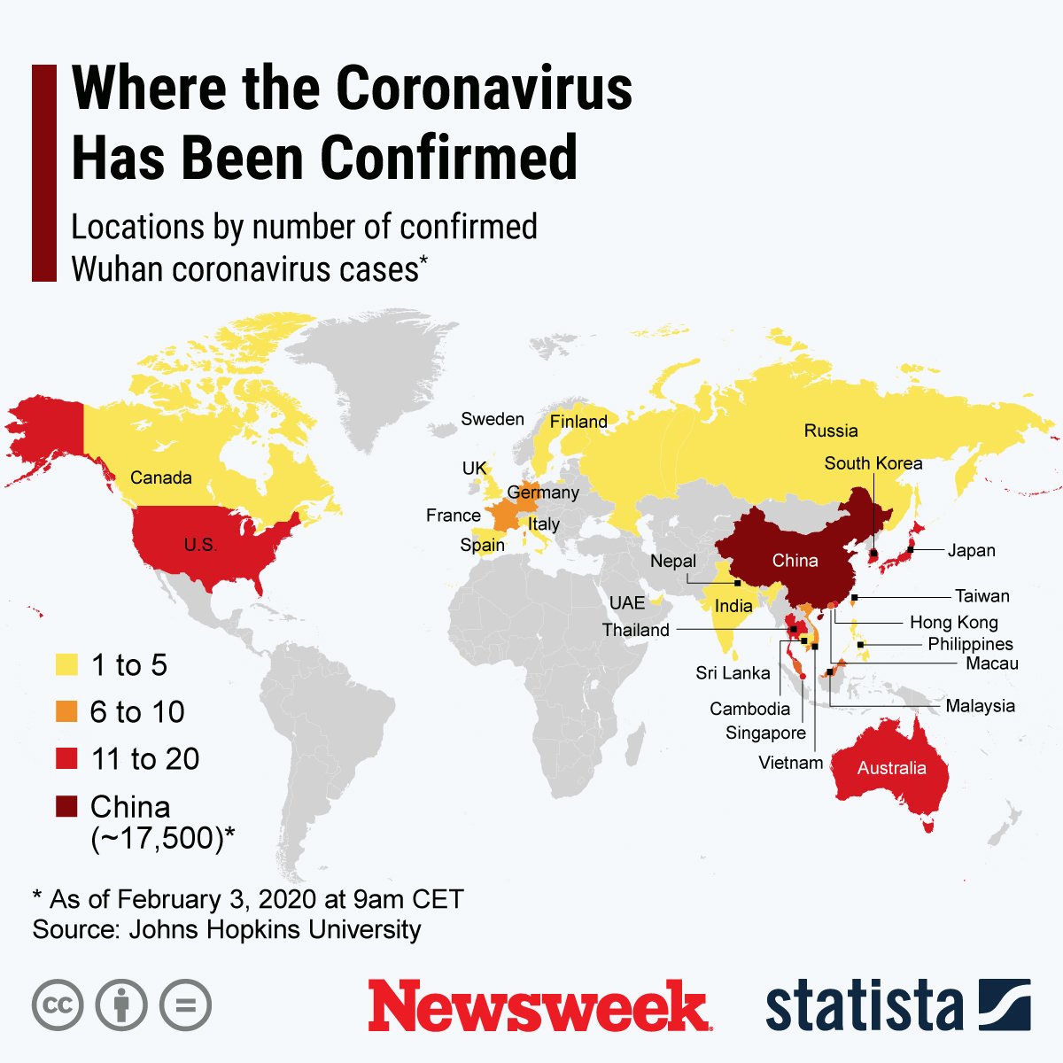 coronavirus, cases, countries, 2019-nCoV