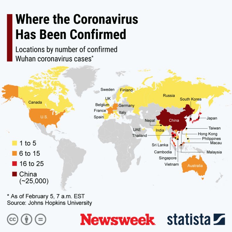 Coronavirus map 5 February Statista