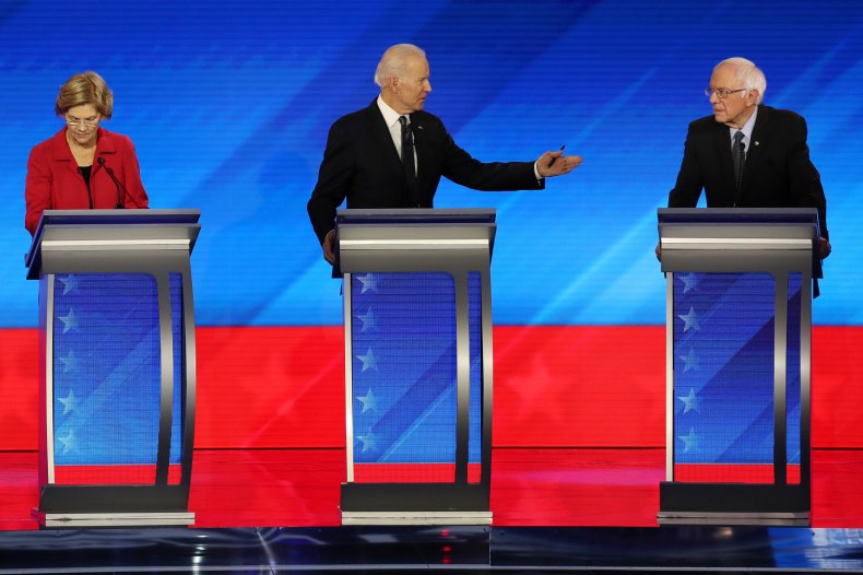 Biden Warren and Sanders