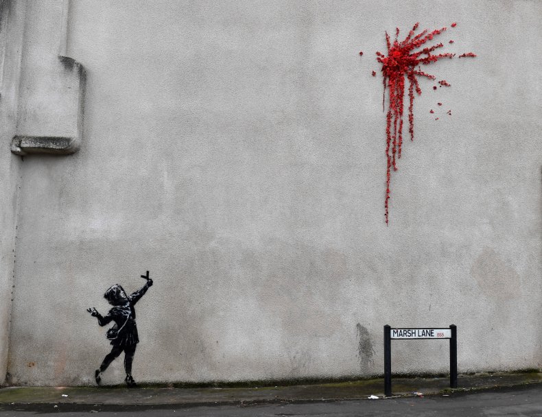 Banksy Valentine's Day mural Bristol February 2020