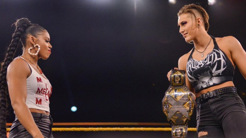 bianca belair rhea riple nxt staredown