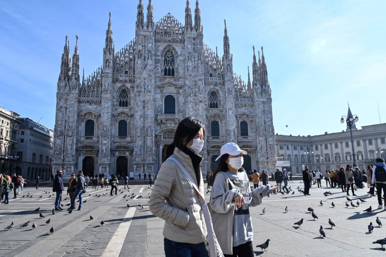 Women Piazza del Duomo Milan Feb 2020