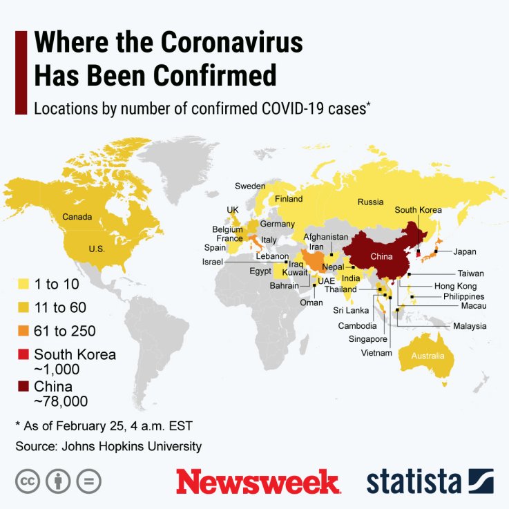 coronavirus, map, countries, world, cases, covid-19