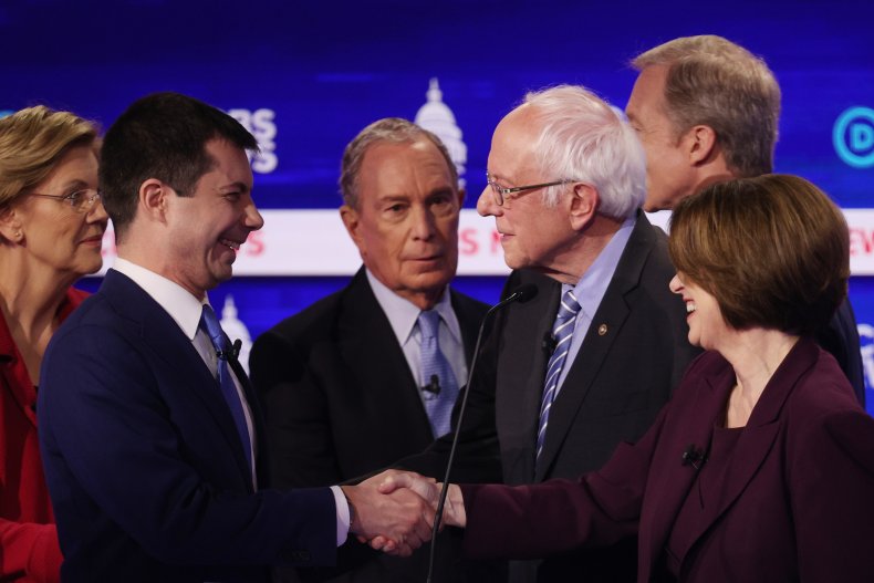 dem debate group shot
