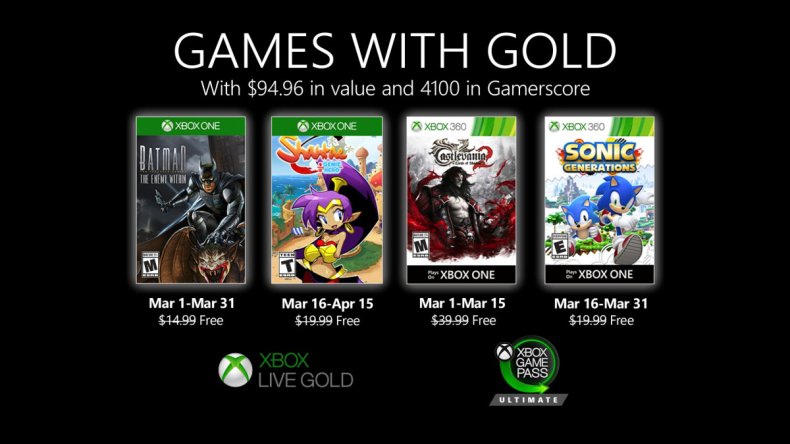 Xbox With Gold March 2020: 'Batman: The Enemy Within', 'Sonic Available For Free This