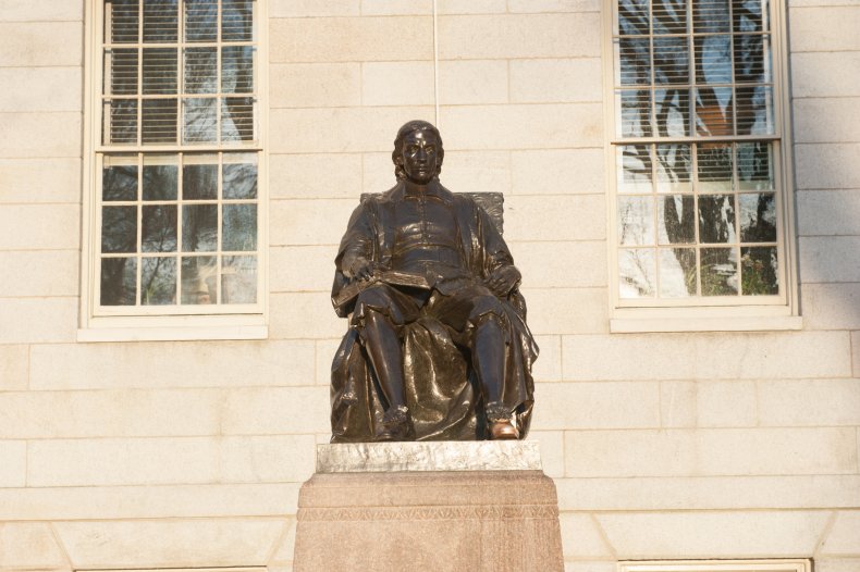 statue of John Harvard  harvard university yard