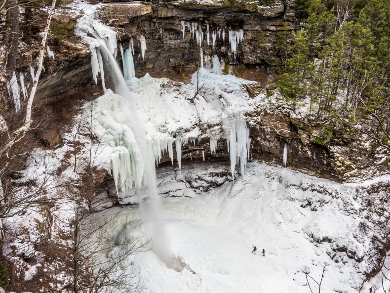 Frozen waterfall Catskills