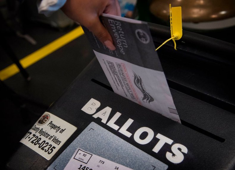 Woman casts ballot on Super Tuesday
