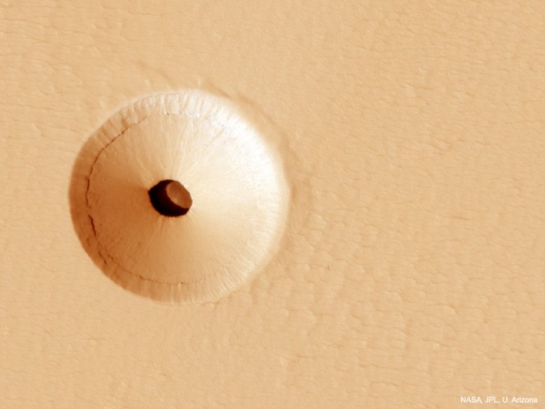 Pavonis Mons hole, Mars