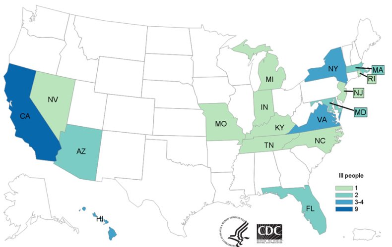 Map Listeria CDC