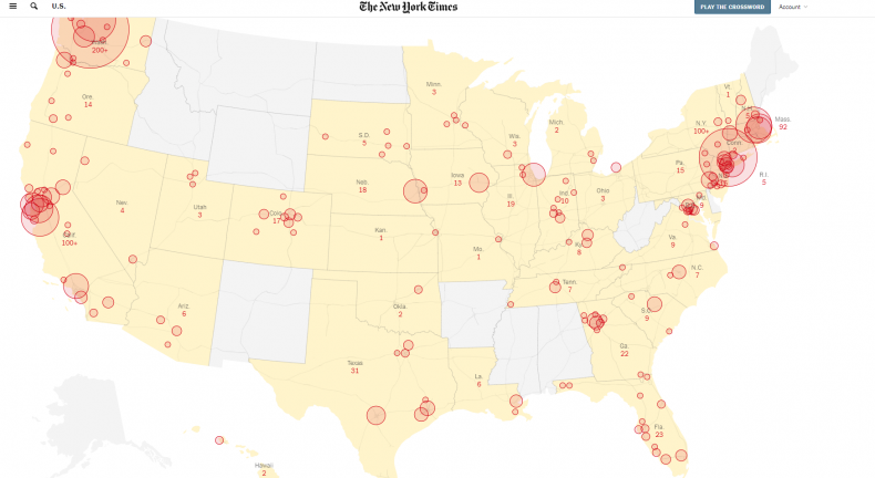 The New York Times coronavirus tracker