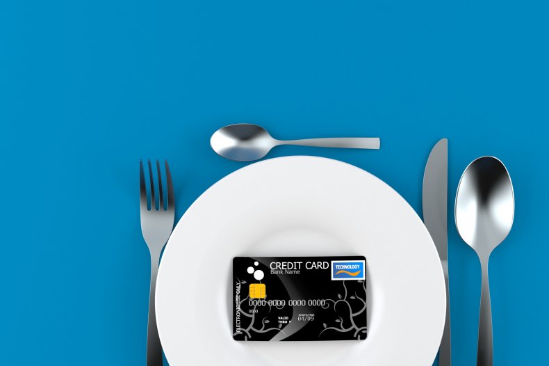 credit card on plate