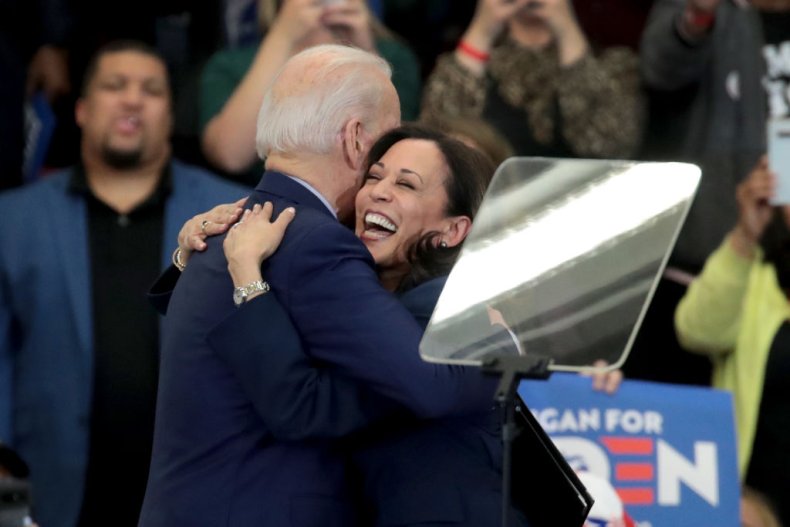 Joe Biden Hugs Kamala Harris