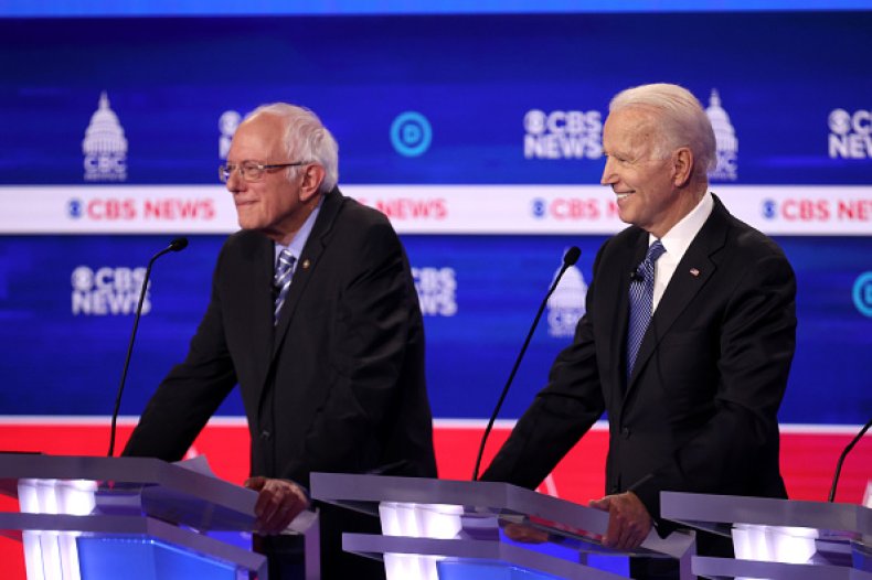 biden sanders face off democratic debate