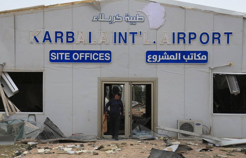 karbala, airport, us, airstrikes, attack, iraq