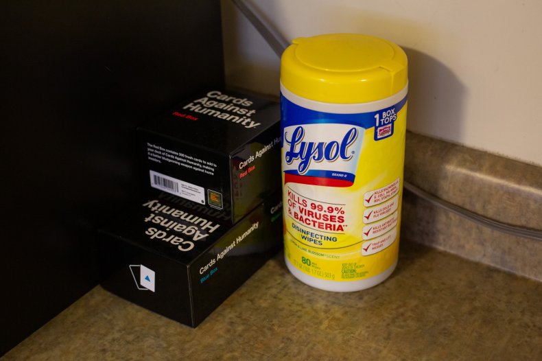 lysol on counter