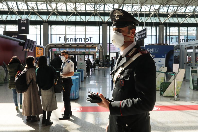 Rome airport Italy March 2020 coronavirus