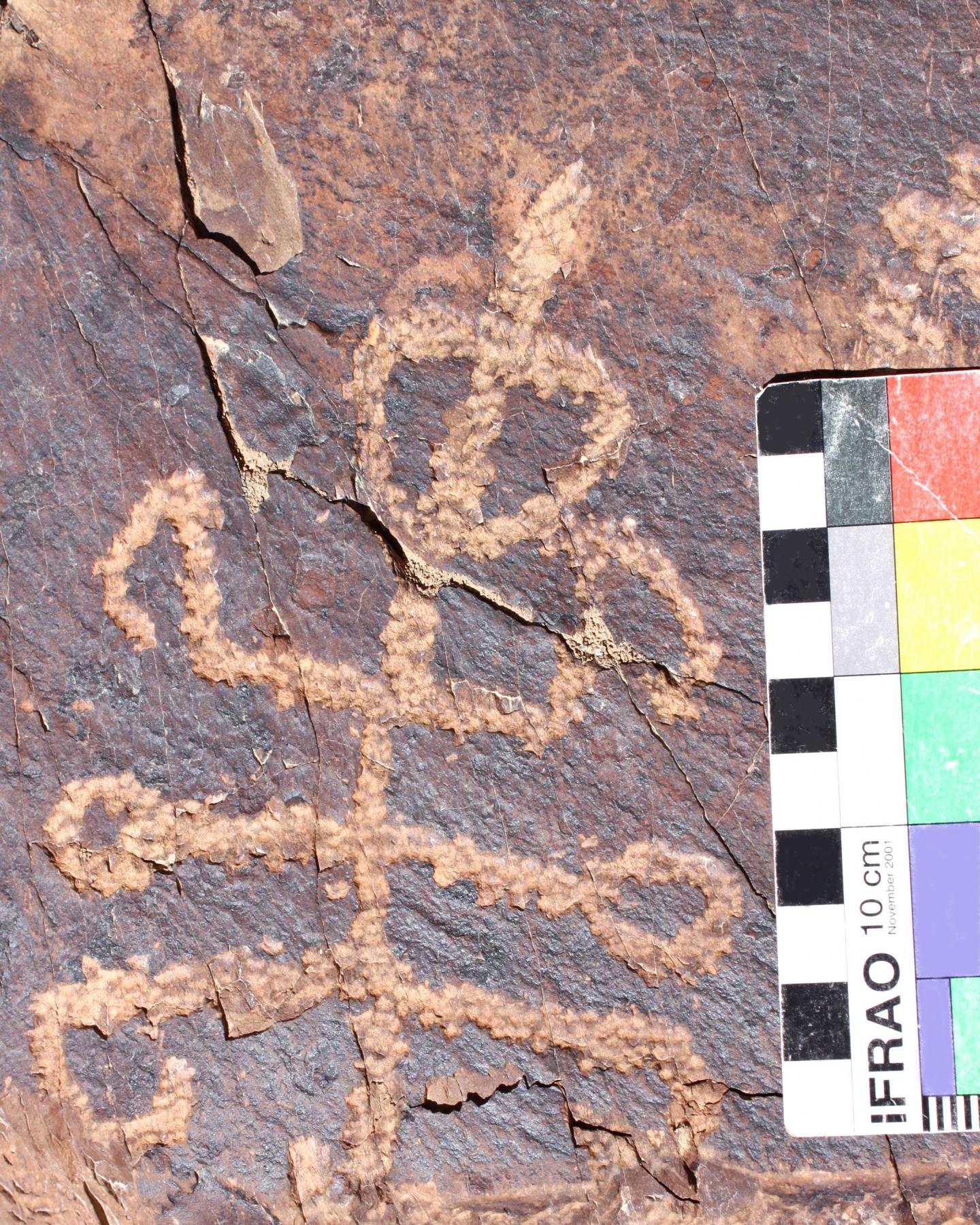 Ancient petroglyph of creature that is half man half mantis discovered in Iran