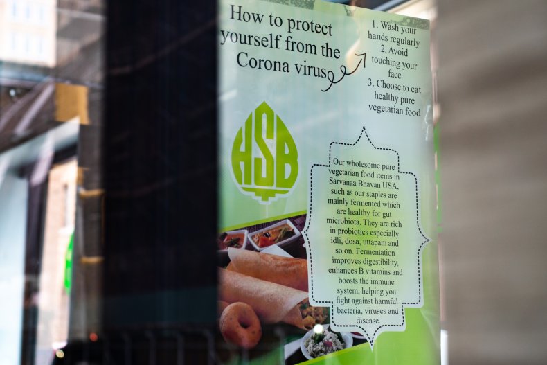 NYC restaurant coronavirus sign March 2020