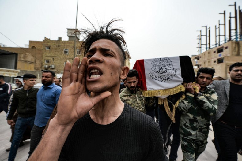 iraq, fighters, funeral, us, airstrikes