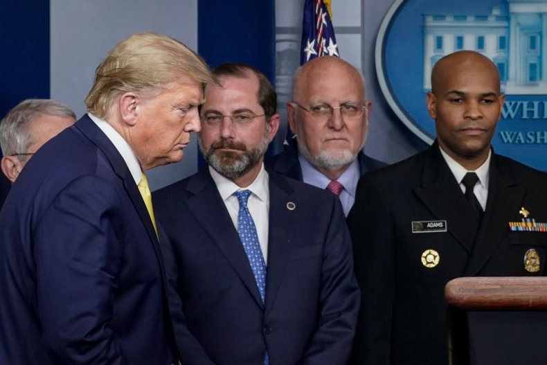 Donald Trump, Alex Azar and Robert Redfield