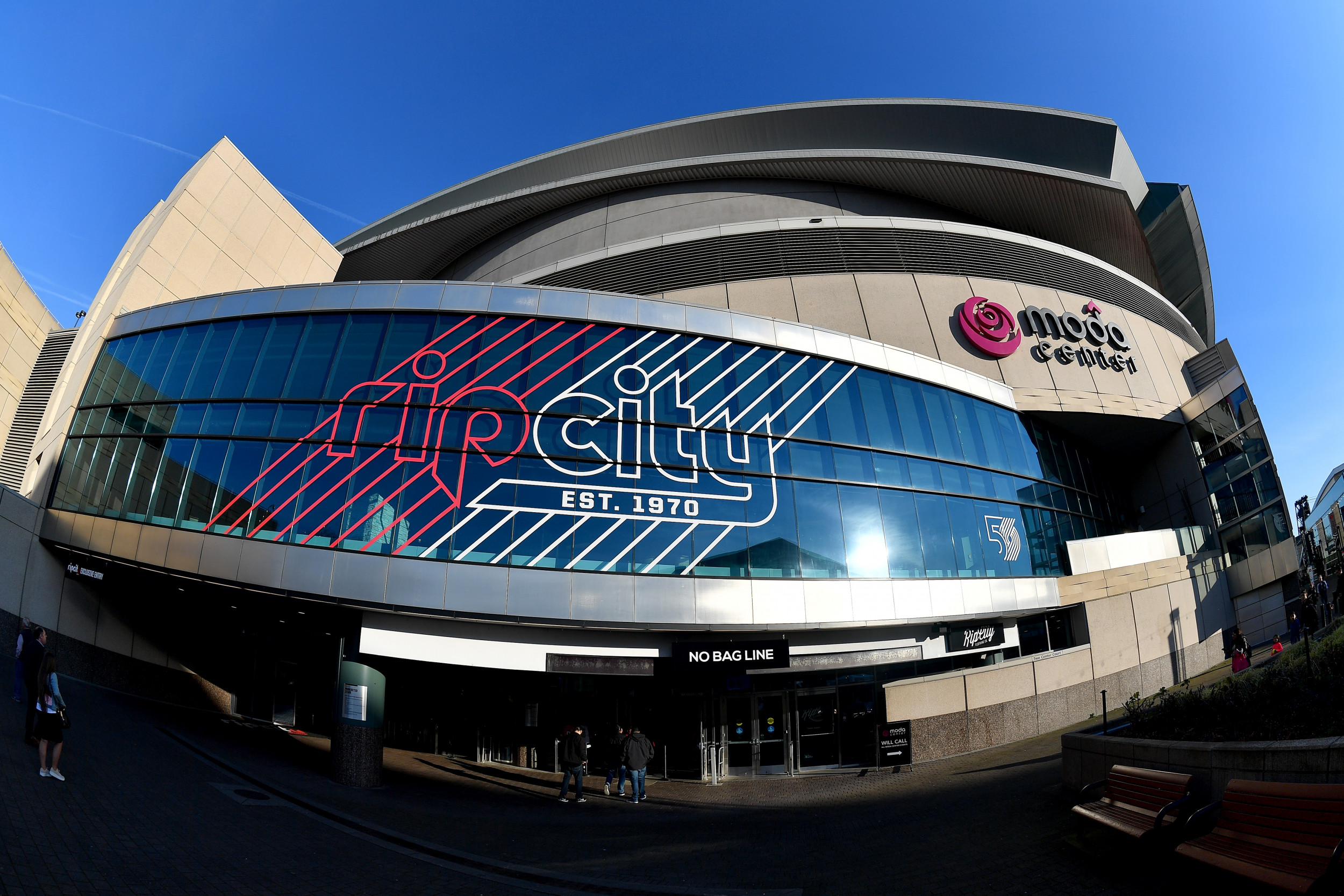 Portland OR's Moda Center goes red this month, and it's not just for the  Trail Blazers