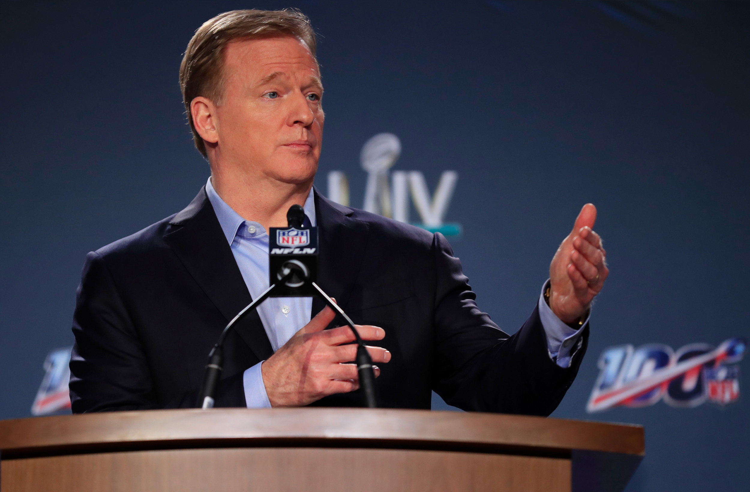 NFL Commissioner Roger Goodell hosts draft live from his basement