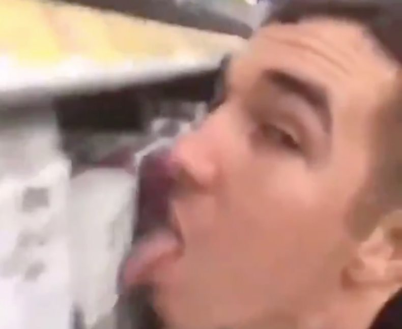 Man licks Walmart items in viral video