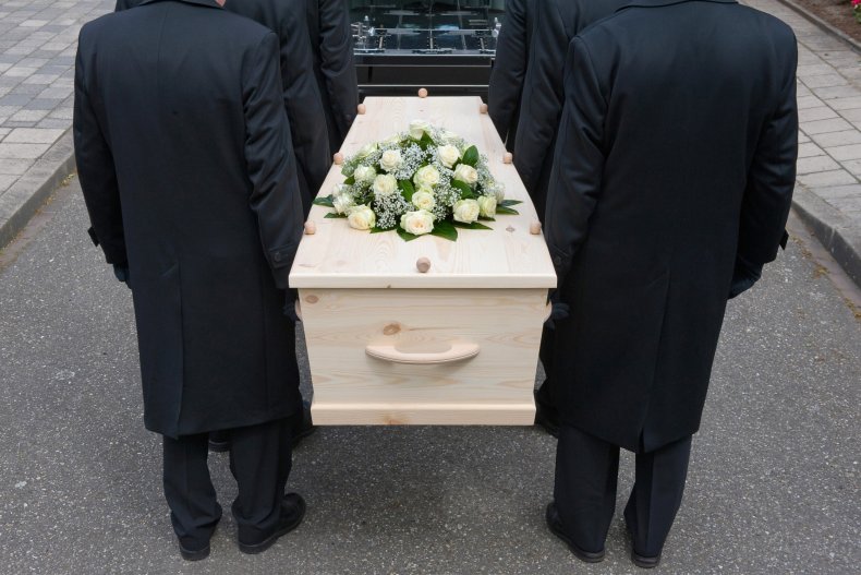 Casket being carried