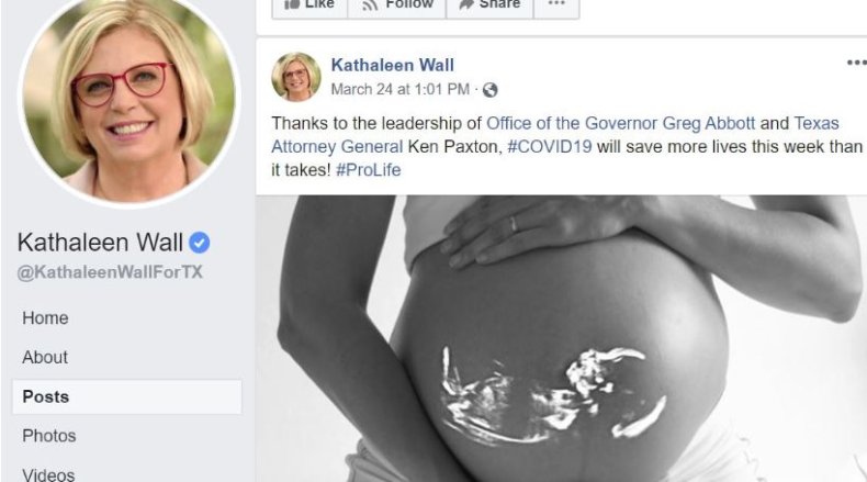kathaleen wall abortion coronavirus texas