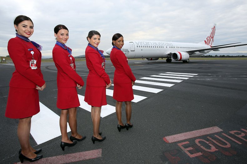 Virgin Australia staff on tarmac