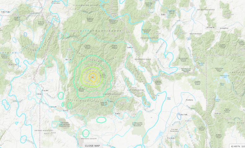 earthquake map idao