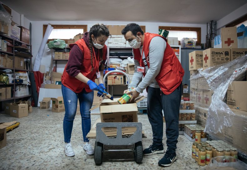 Red Cross volunteers Red Cross volunteers