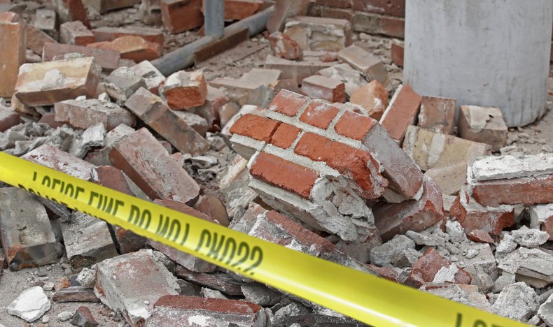 Building damaged by earthquake on March 18, 2020 in Magna, Utah
