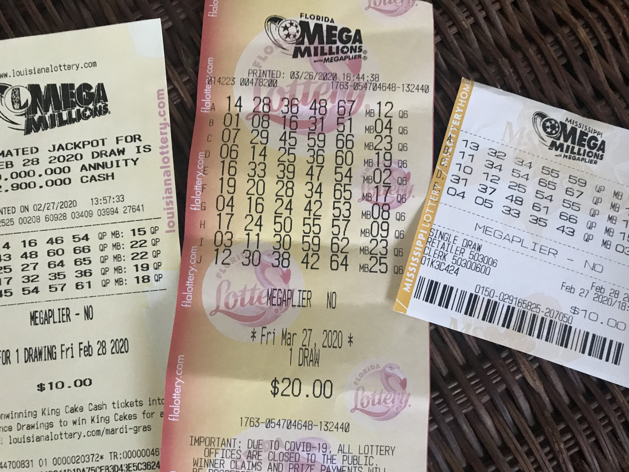 mega lotto past winning numbers