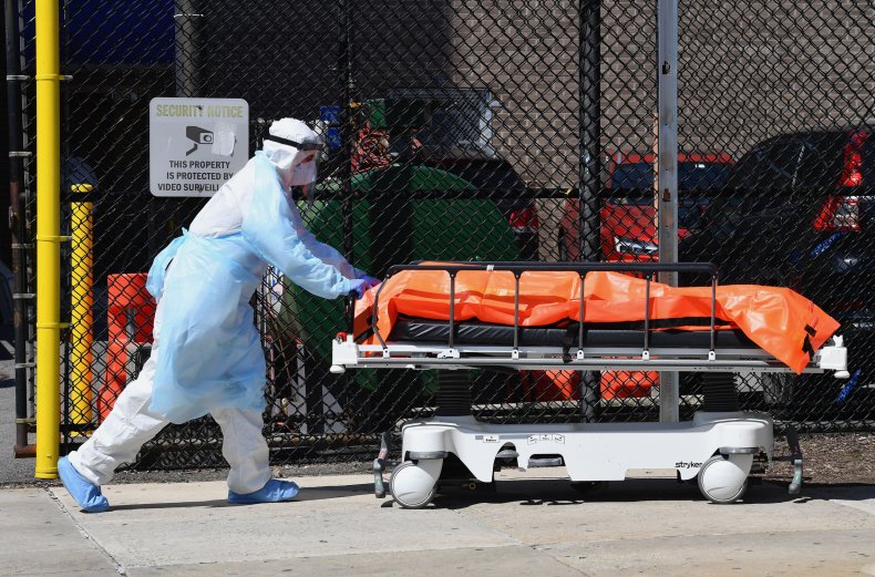Body bag, coronavirus, medical staff, NYC, April
