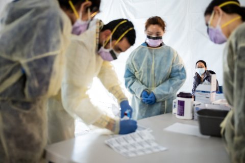 Bronx, NYC, hospital tent, coronavirus, March 2020