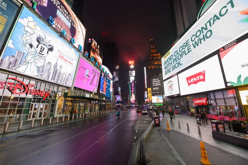Times Square, NYC, coronavirus, March 2020