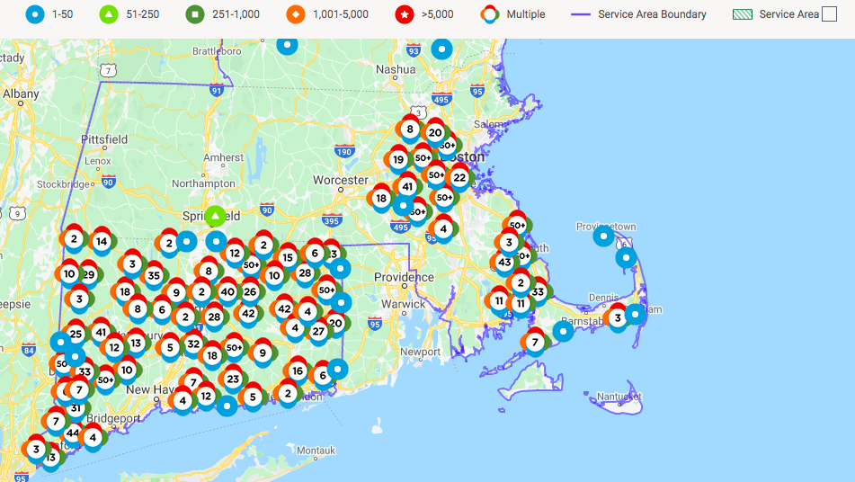 Eversource Power Outage Map as Storm Leaves Connecticut, Massachusetts 