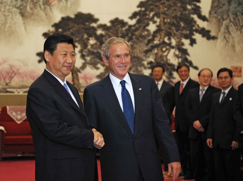 Xi Jinping George W. Bush Beijing Xi Jinping George W. Bush Beijing