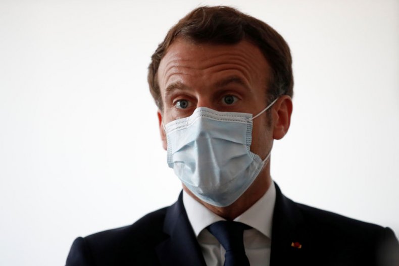 French President Emmanuel Macron Wears Face Mask