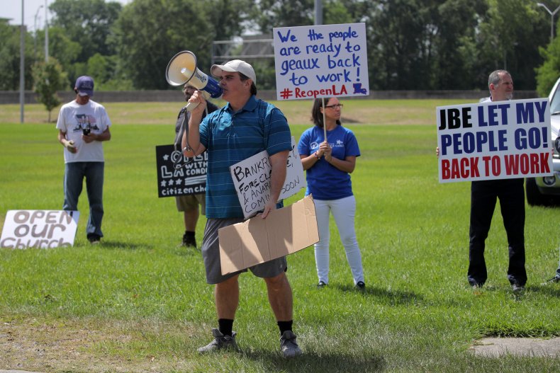 protesters stay at home rallies