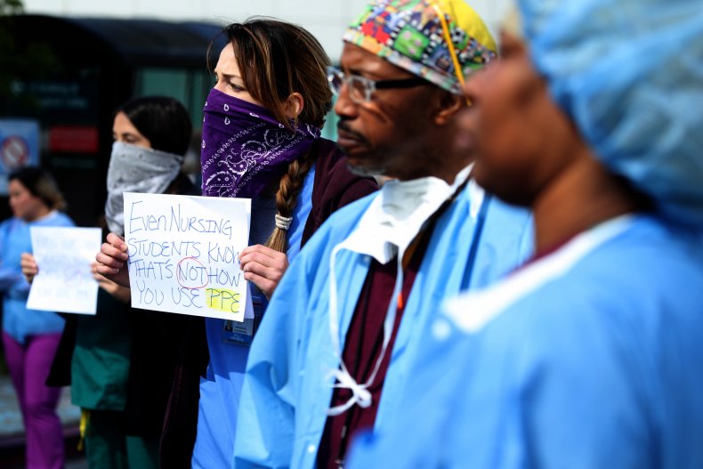 coronavirus nurse protest