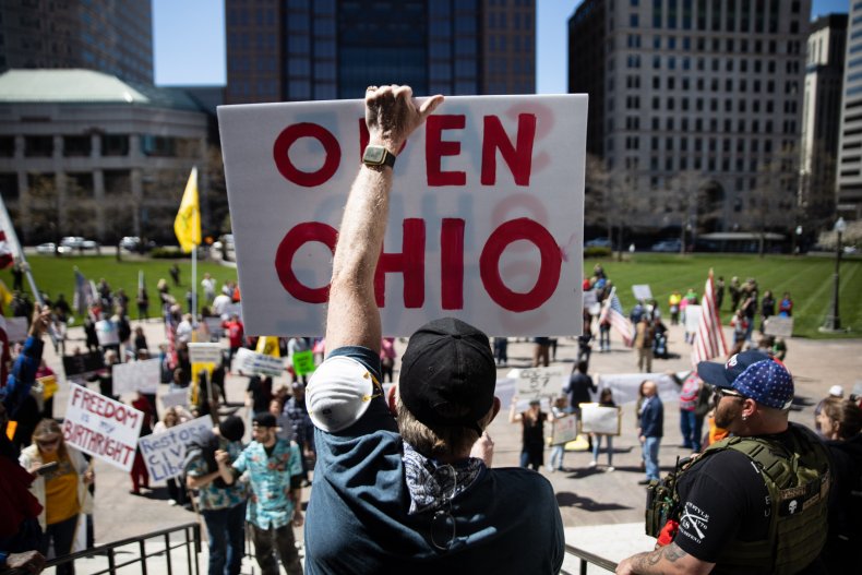 Coronavirus Protest Outside Ohio Statehouse