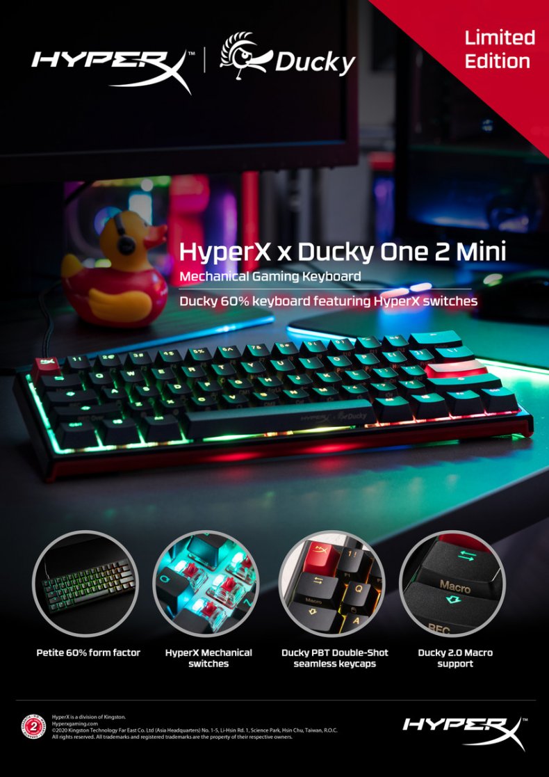 Hyperx X Ducky One 2 Mini Keyboard Price Details And Where To Buy Limited Edition Mechanical Gaming Device