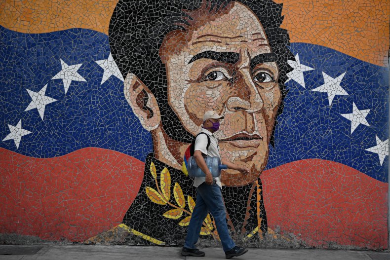 Mural of Simon Bolivar in Caracas