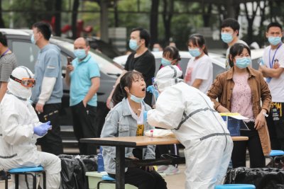 WUHAN, CHINA, Coronavirus swab test
